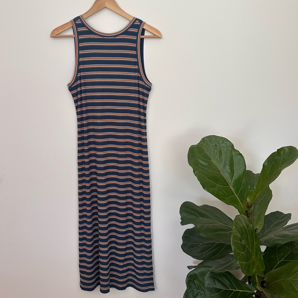 LOFT Beach Stripe Ribbed Dress Size XS